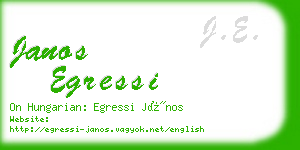 janos egressi business card